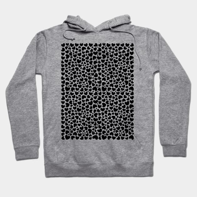 Black Love Hearts on Green Hoodie by Vladimir Zevenckih